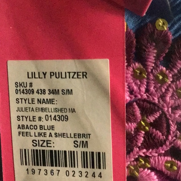 NWT Lilly Pulitzer Julies Caftan embellished Abaco blue feel like a shelllebrit - Picture 7 of 8